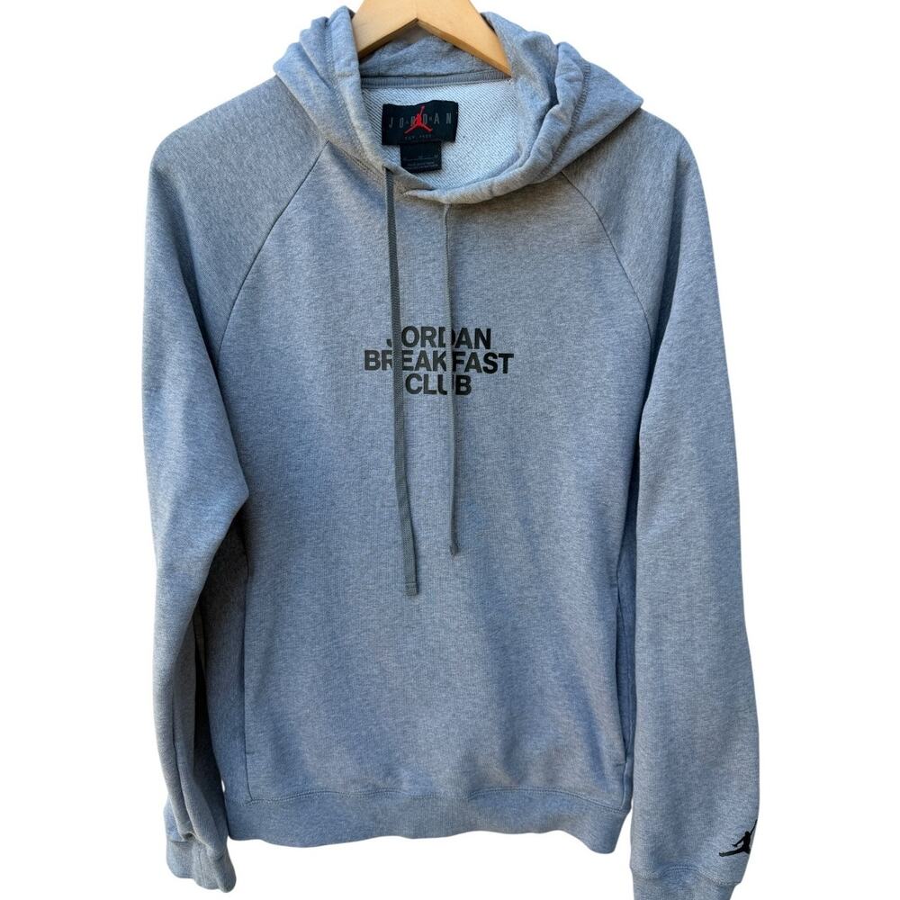 Jordan Breakfast Club Hoodie Mens Medium Gray Pullover Jumpman Sweatshirt